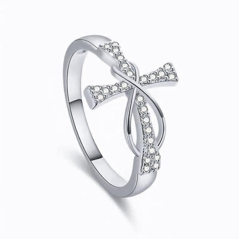 Infinity Cross Ring — product and styling view 6