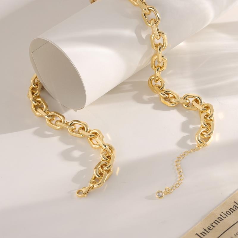 Heart Link Chain Necklace — product and styling view 4
