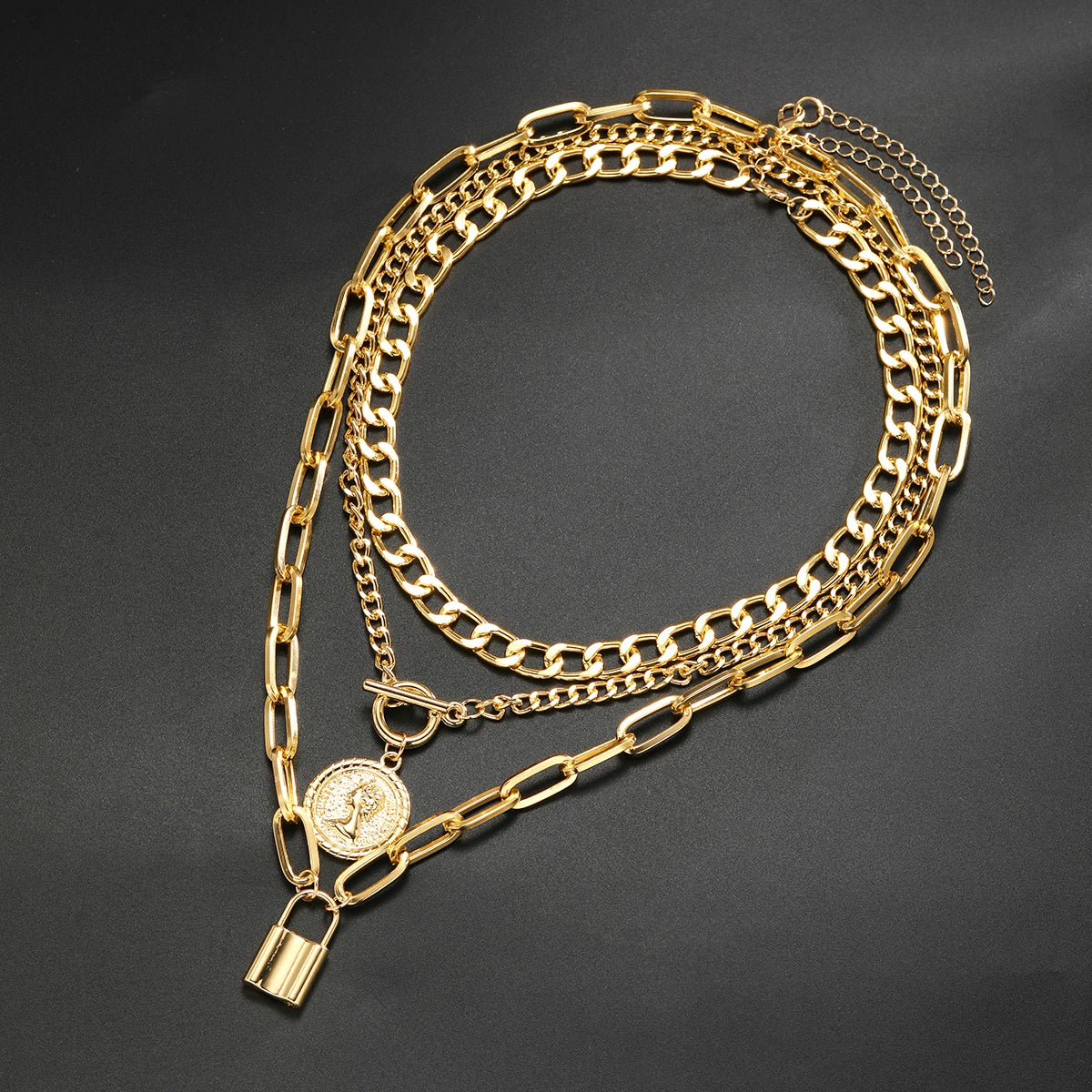 Mixed Chain Necklace Set — product and styling view 5