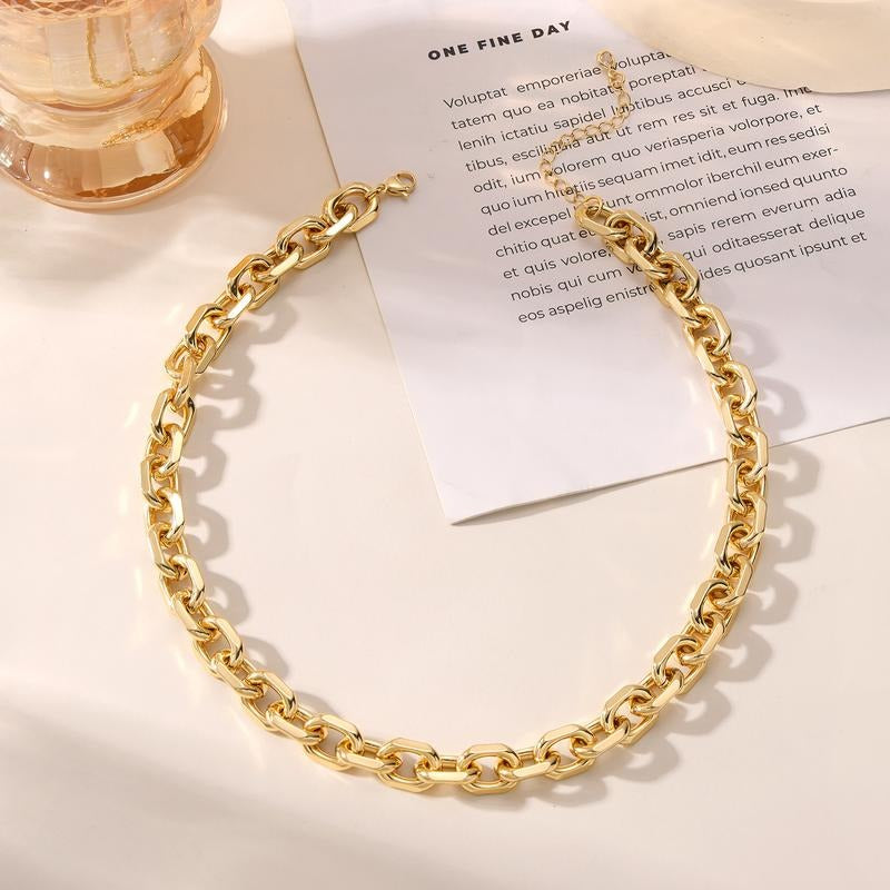 Heart Link Chain Necklace — product and styling view 3
