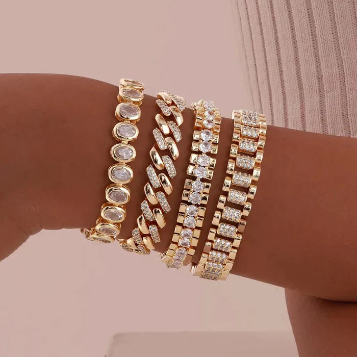Statement Link Bracelet Stack — product and styling view 1