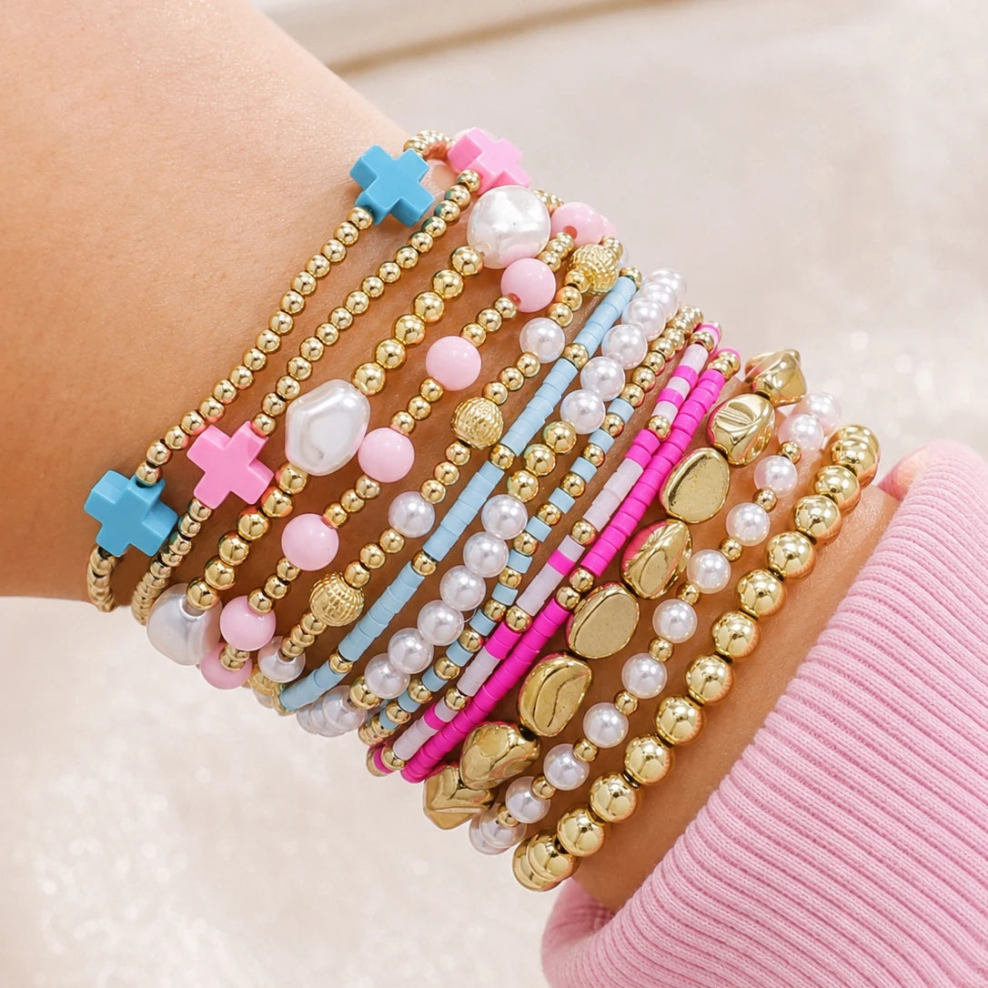 Colorful Charm Bracelet Stack — product and styling view 1