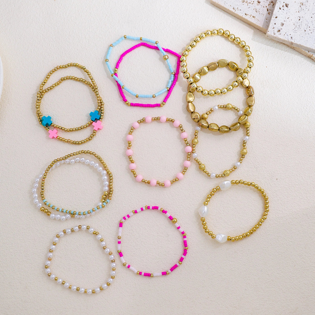 Colorful Charm Bracelet Stack — product and styling view 5