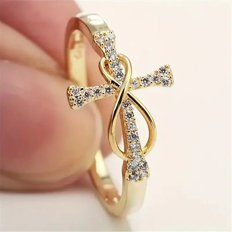 Infinity Cross Ring — product and styling view 7