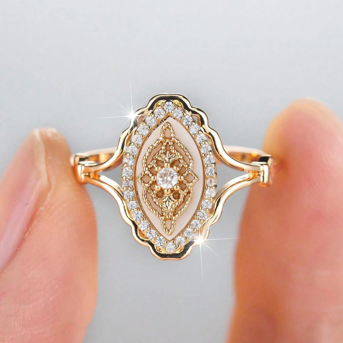 Oval Accent Ring — product and styling view 1