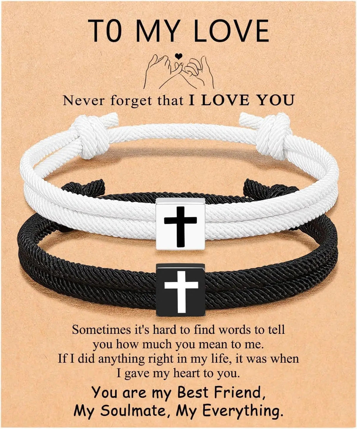 Rope Cross Bracelet Pair — product and styling view 2