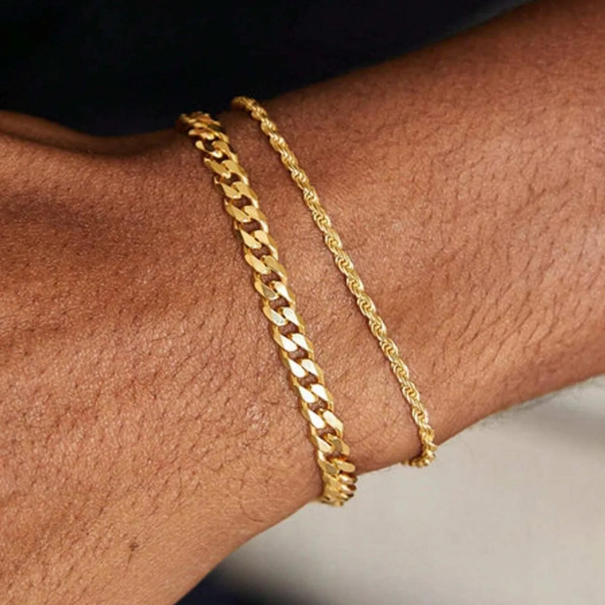 Cuban Link Bracelet Duo — product and styling view 1
