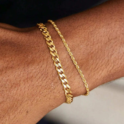 Cuban Link Bracelet Duo — product and styling view 1