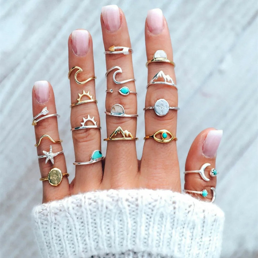 Celestial Ring Stack — product and styling view 1