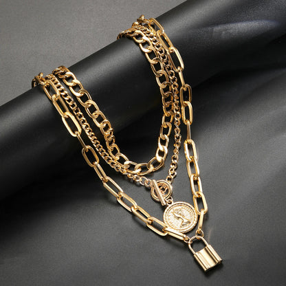 Mixed Chain Necklace Set — product and styling view 2
