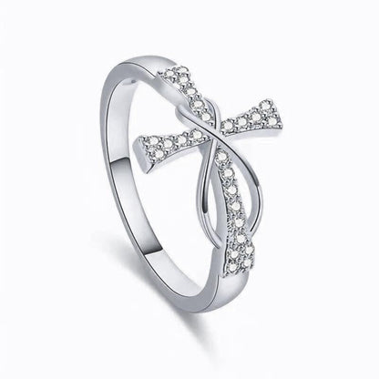 Infinity Cross Ring — product and styling view 6