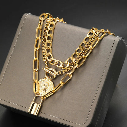 Mixed Chain Necklace Set — product and styling view 3