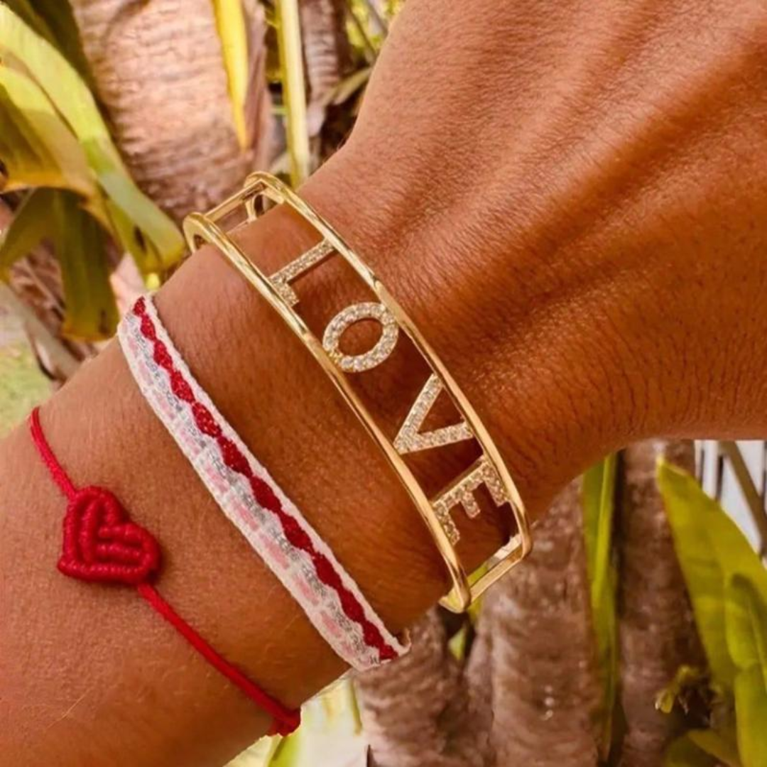Woven Heart Bracelet Pair — product and styling view 7
