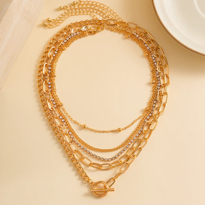 Layered Chain Necklace Set — product and styling view 3