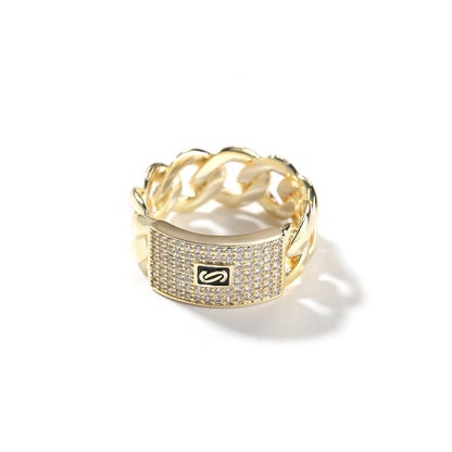 Pavé Link Ring — product and styling view 5