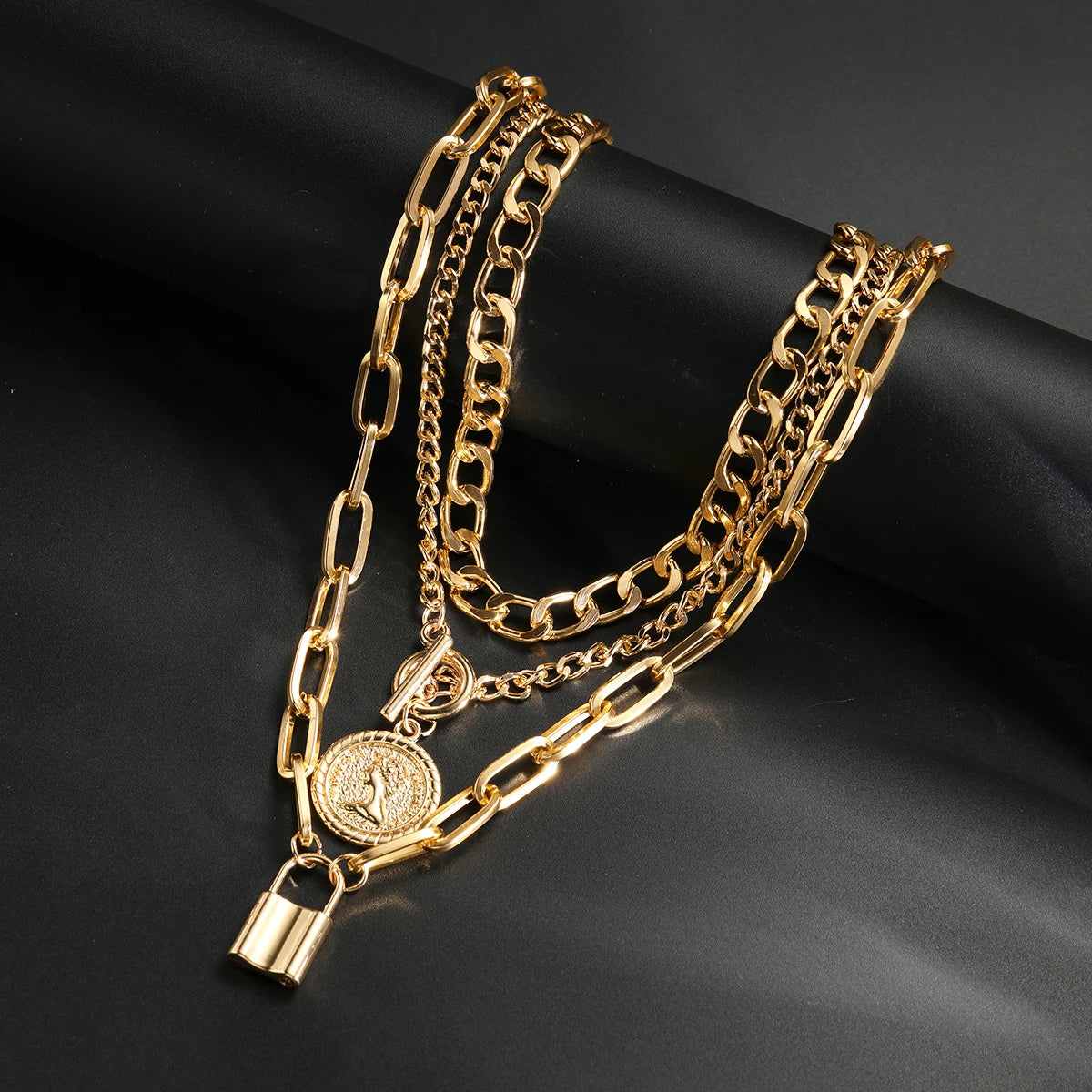 Mixed Chain Necklace Set — product and styling view 4