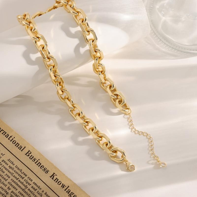 Heart Link Chain Necklace — product and styling view 5
