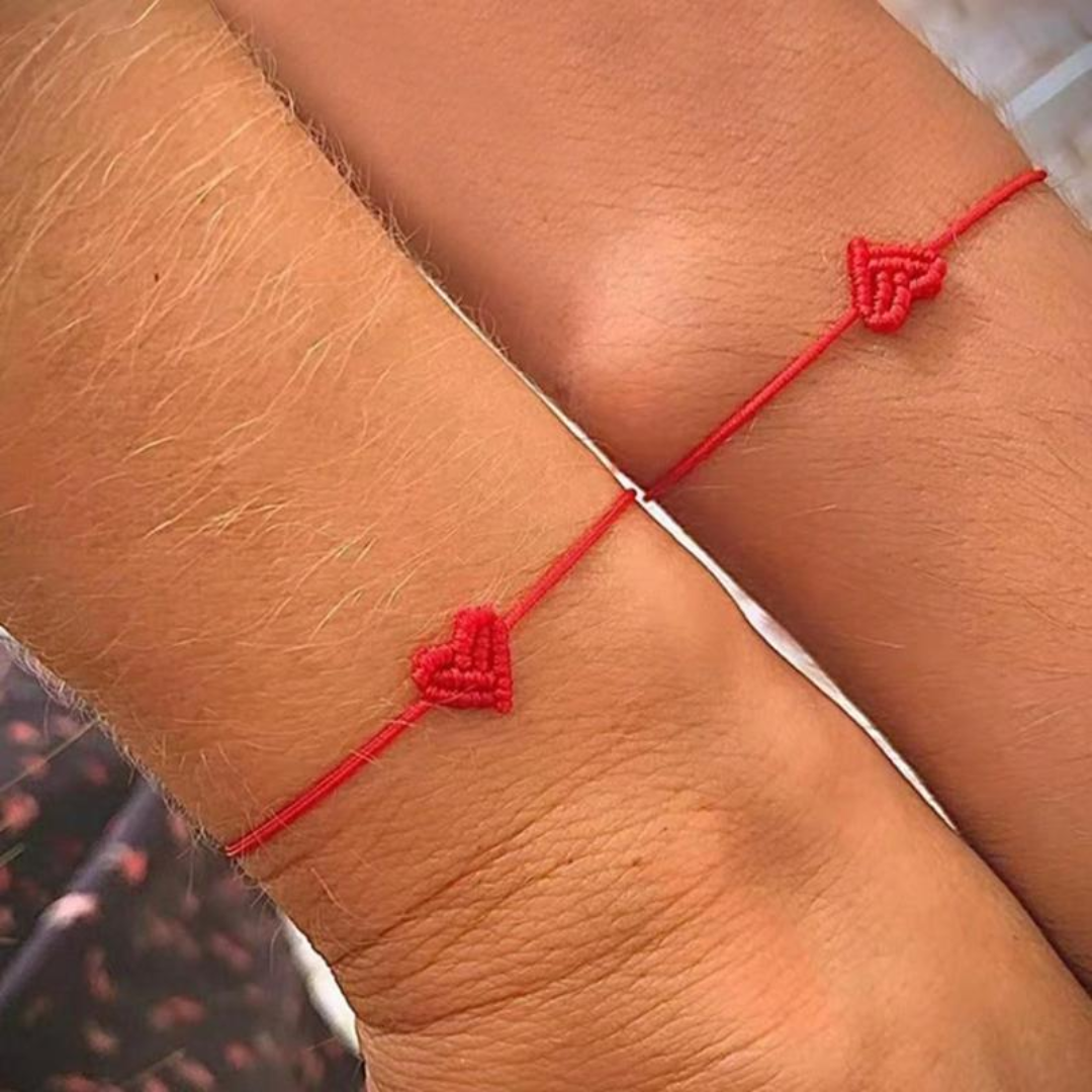 Woven Heart Bracelet Pair — product and styling view 2