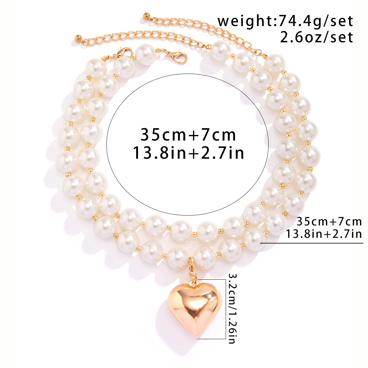 Beaded Heart Necklace Duo — product and styling view 4