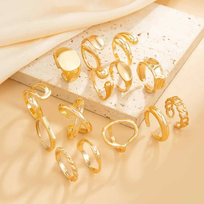Geometric Statement Ring Stack — product and styling view 4
