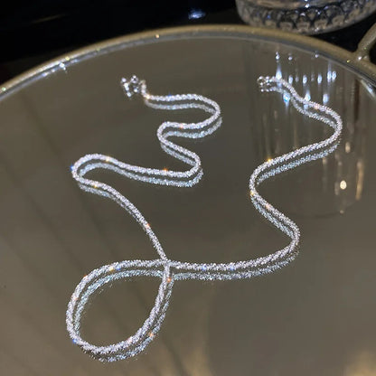 Fine Sparkle Chain Necklace — product and styling view 4