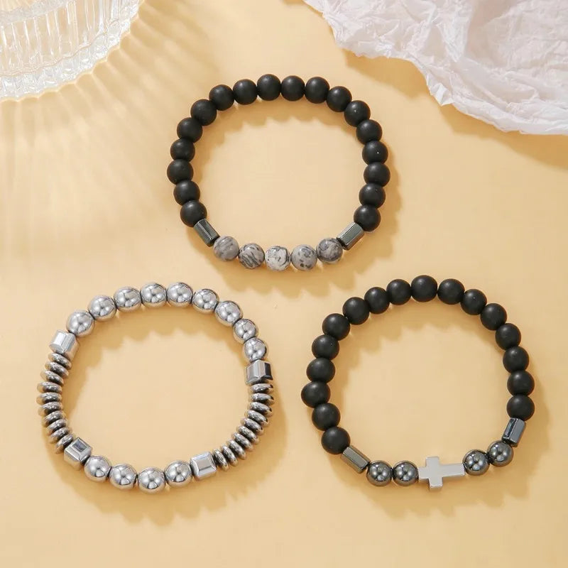 Beaded Cross Bracelet Stack — product and styling view 4