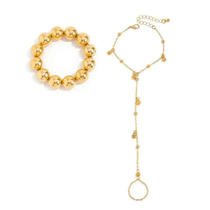 Bead & Chain Bracelet Set — product and styling view 4