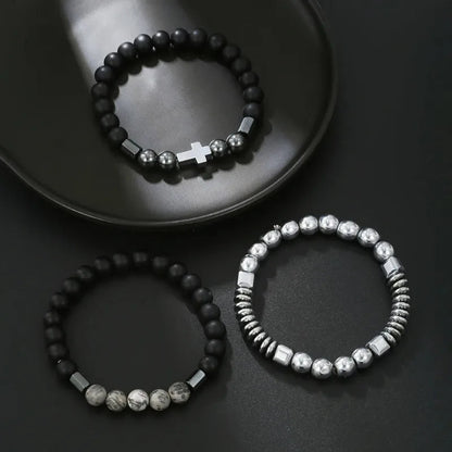 Beaded Cross Bracelet Stack — product and styling view 5