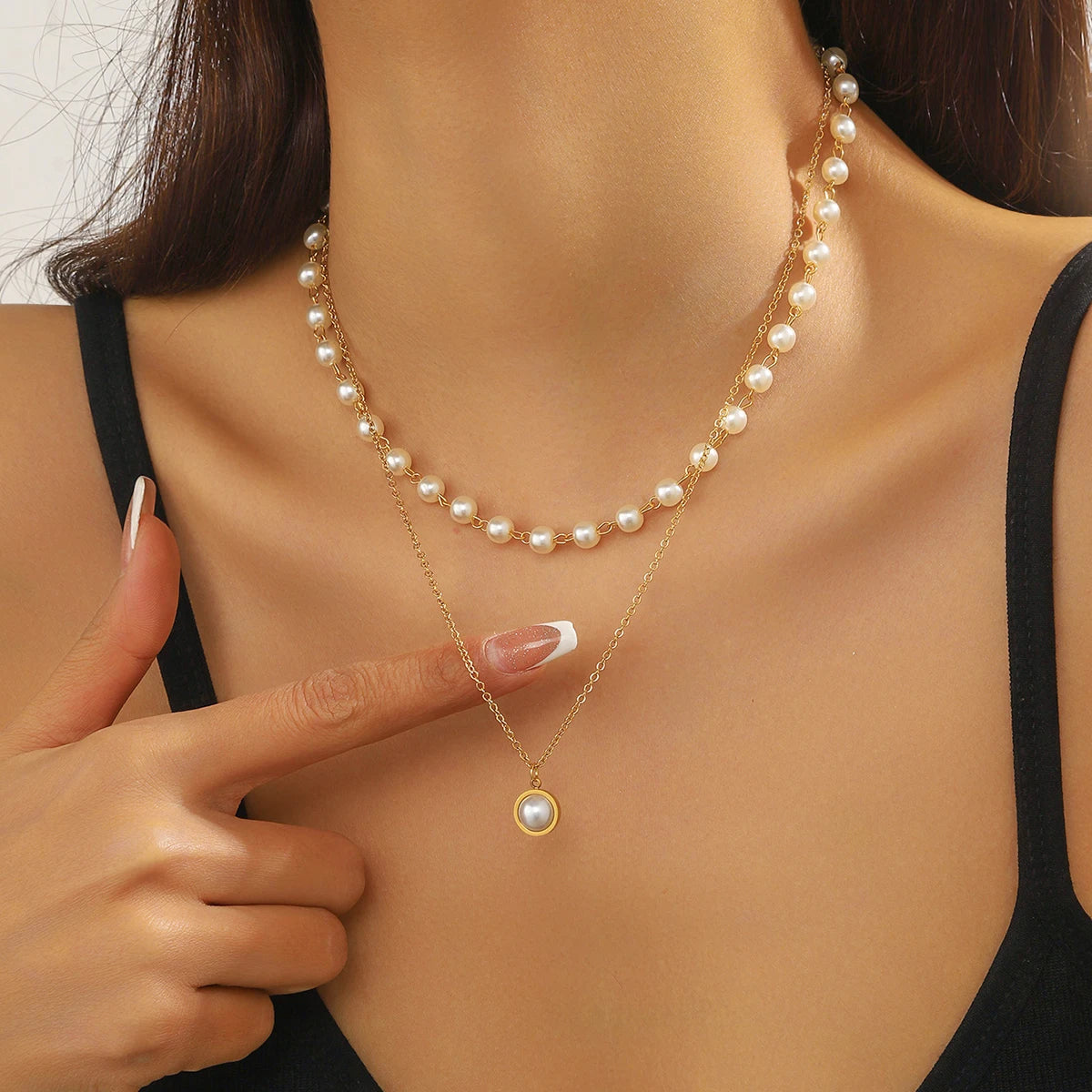 Bead & Pendant Necklace Duo — product and styling view 1