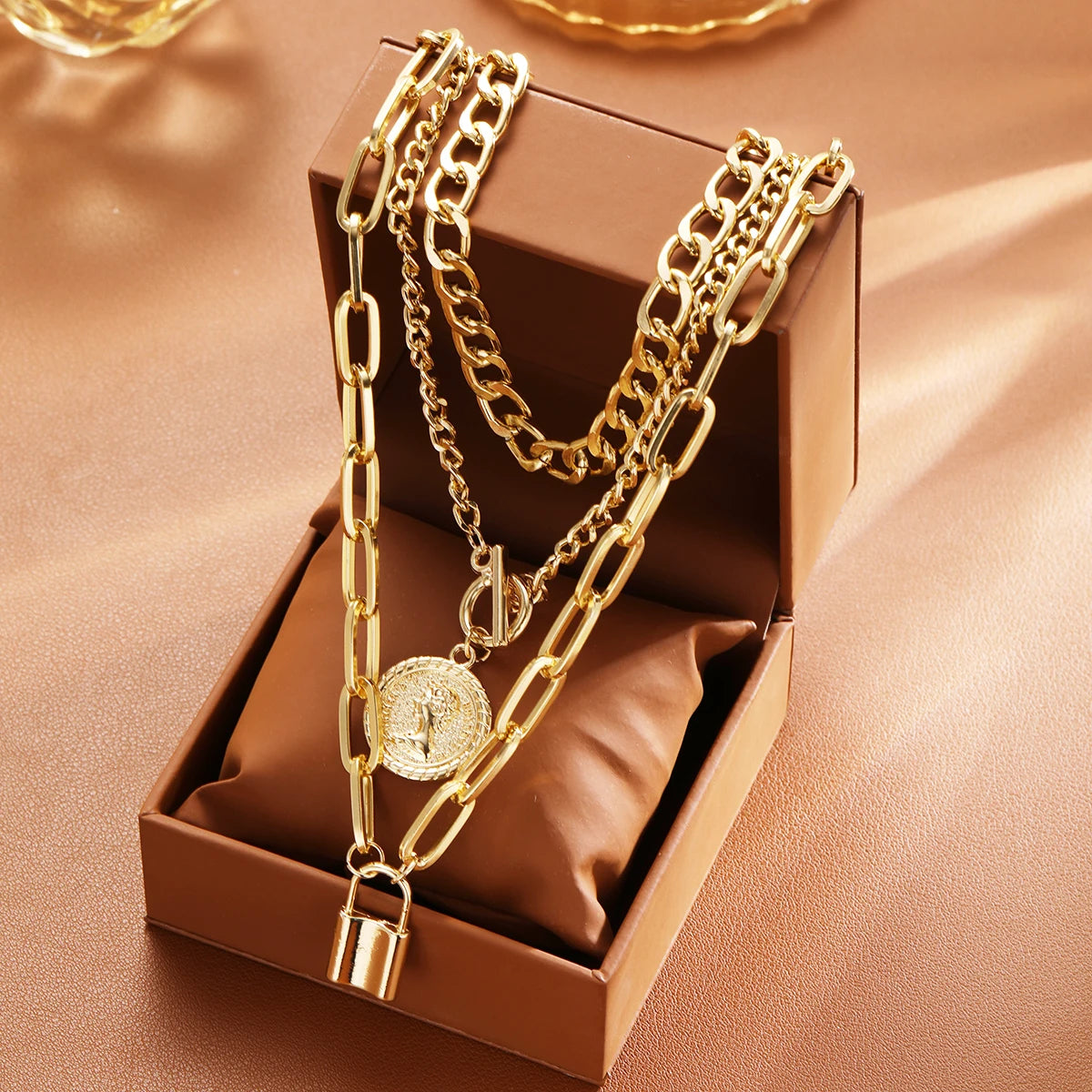 Mixed Chain Necklace Set — product and styling view 1