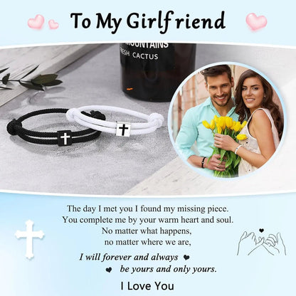 Rope Cross Bracelet Pair — product and styling view 6