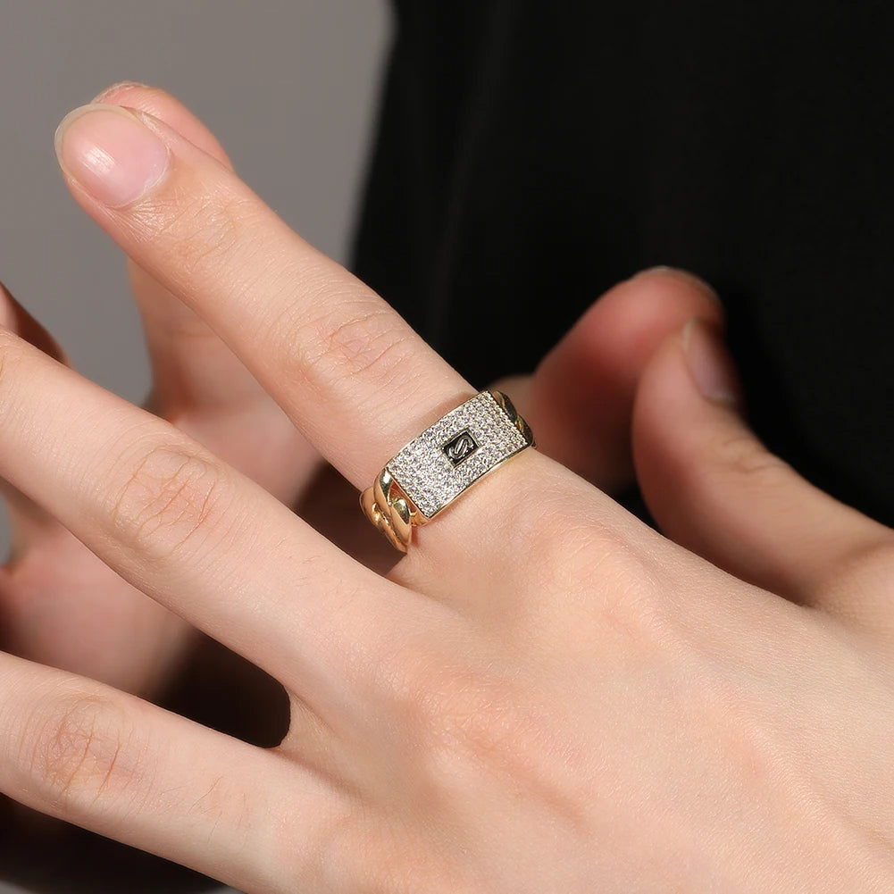 Pavé Link Ring — product and styling view 2