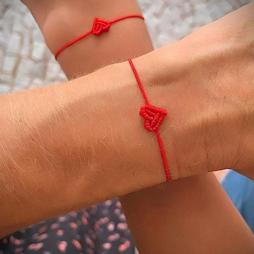 Woven Heart Bracelet Pair — product and styling view 1