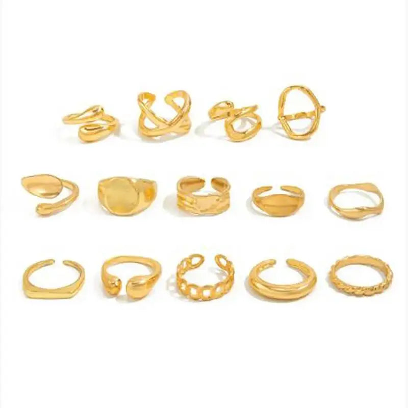 Geometric Statement Ring Stack — product and styling view 5