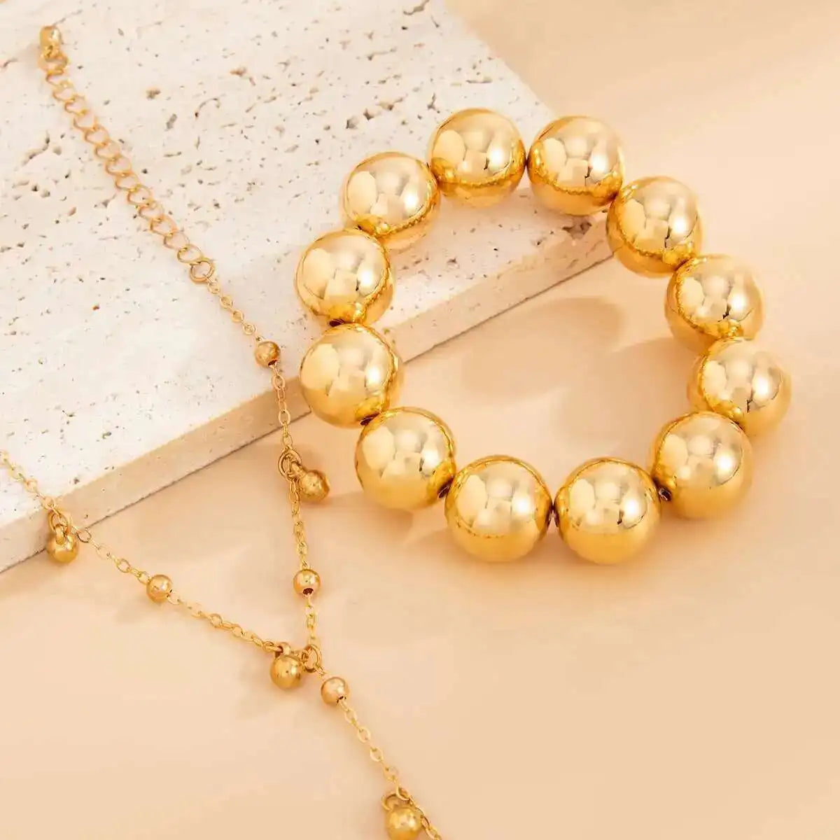 Bead & Chain Bracelet Set — product and styling view 5