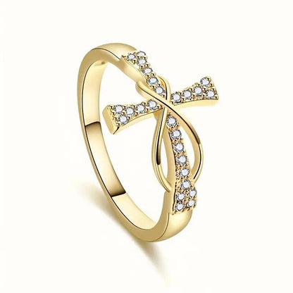 Infinity Cross Ring — product and styling view 5