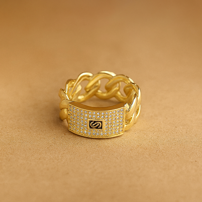 Pavé Link Ring — product and styling view 1