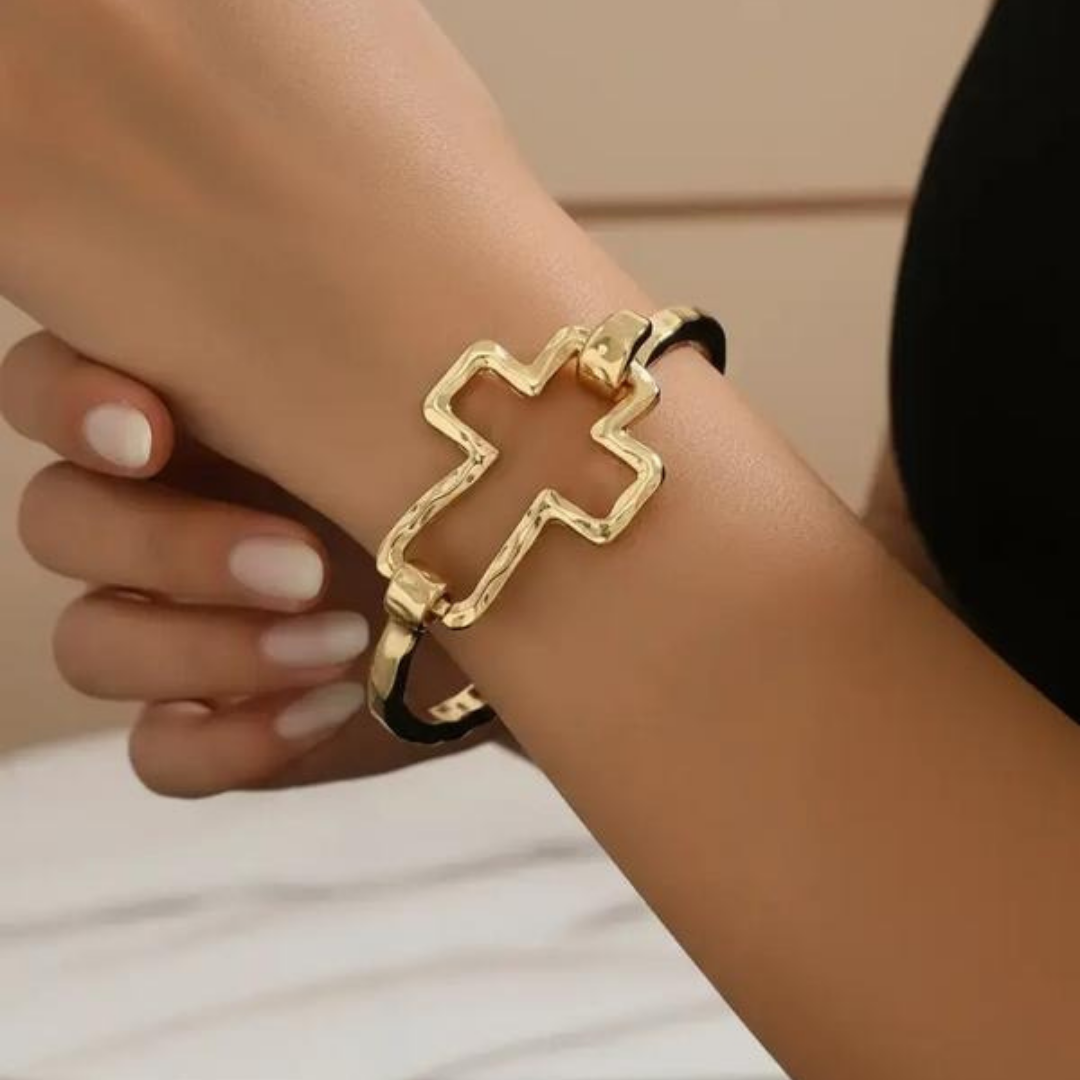 Statement Cross Bracelet — product and styling view 3