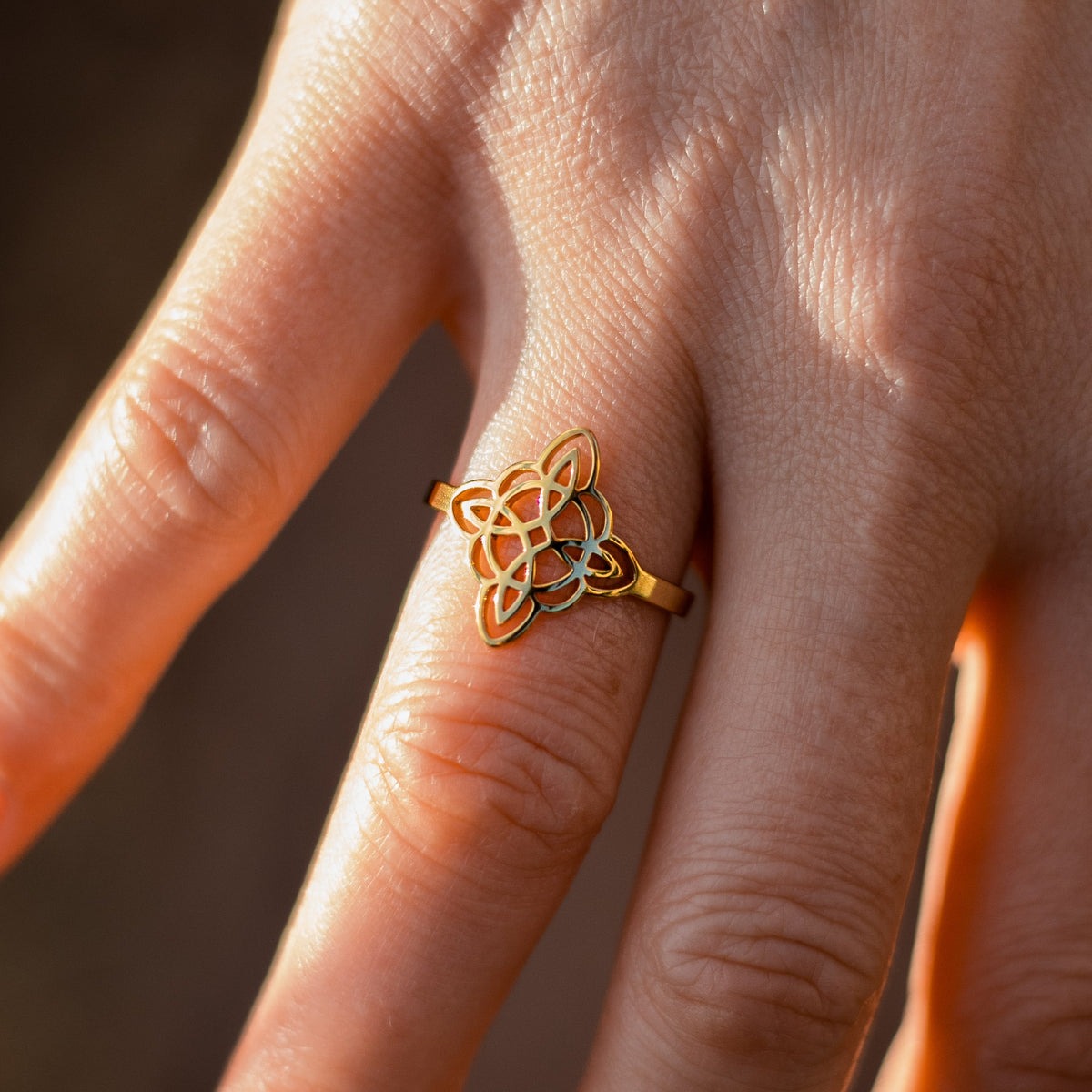 Celtic Knot Ring — product and styling view 2