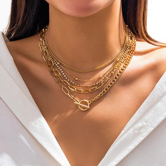 Layered Chain Necklace Set — product and styling view 1