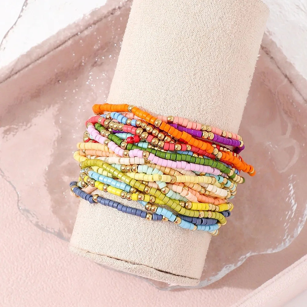 Colorful Beaded Bracelet Stack — product and styling view 4