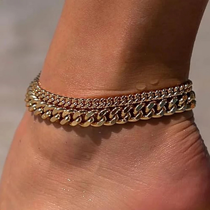 Cuban Link Anklet Set — product and styling view 1