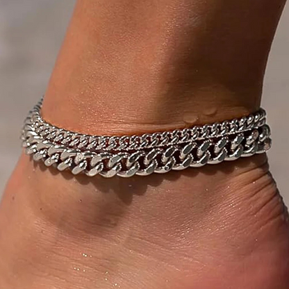 Cuban Link Anklet Set — product and styling view 2