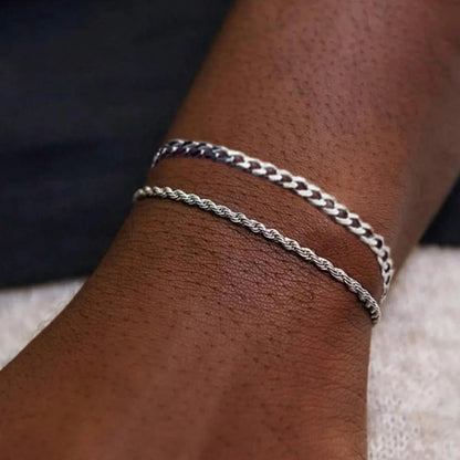 Cuban Link Bracelet Duo — product and styling view 3