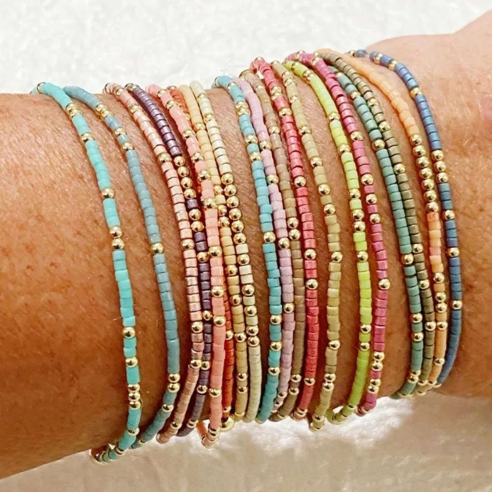 Colorful Beaded Bracelet Stack — product and styling view 1